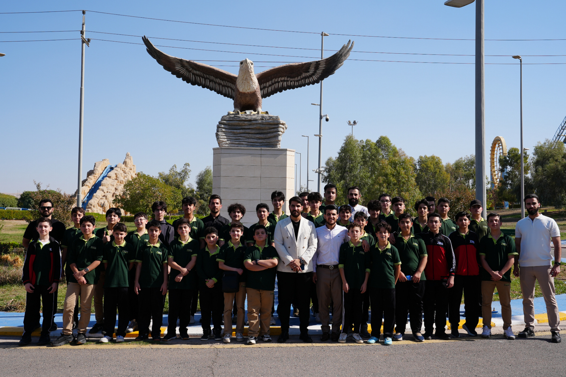 Boys enjoying the rides and games on a school trip to Majidi Land in Erbil